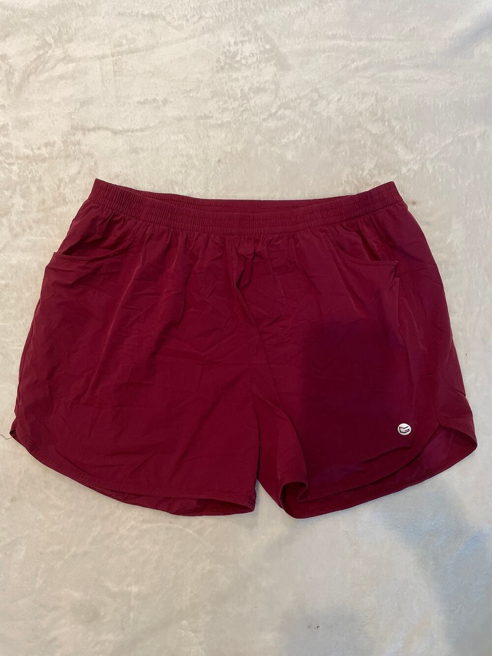 Athletic Running Shorts Maroon XL Workout Training Pocket Lightweight Quick Dry